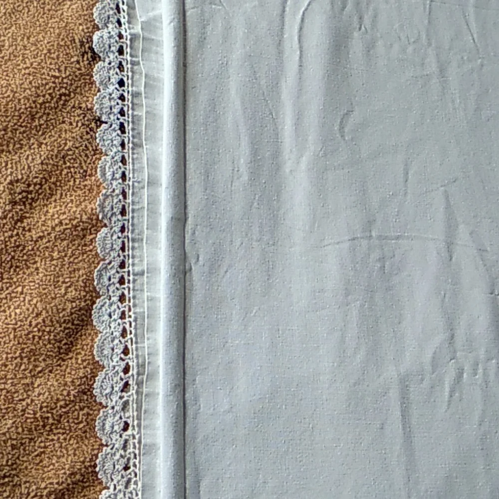 ⚜️  Vintage Luxury Flat SHEET CROCHETED EDGE QUEEN WHITE  VNPLVC